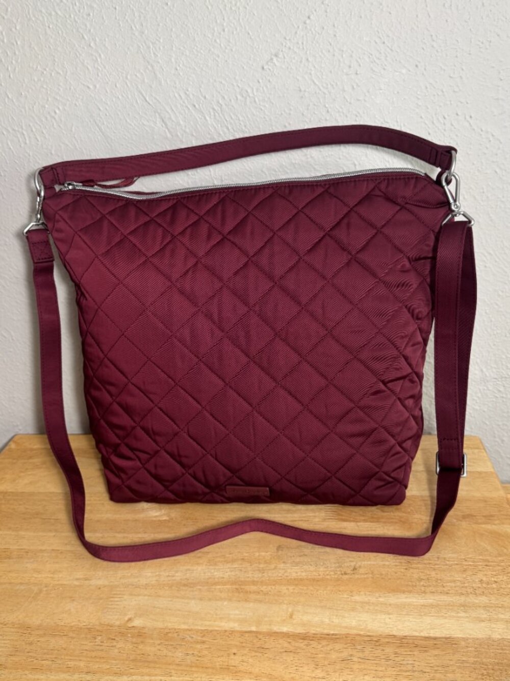 Vera Bradley Oversized Hobo Bag in Performance Twill Raisin NWT